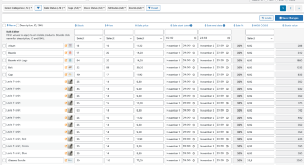 Bulk Table Editor for WooCommerce 2.6.9