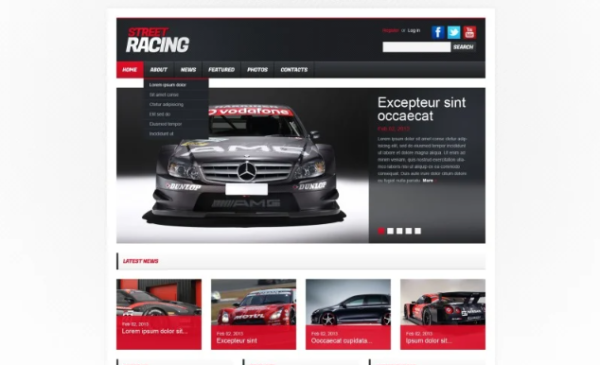 Car Racing Responsive Website Template 1.0