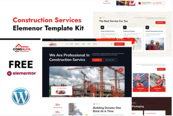 ConsAlfa Construction Services Elemenor Template Kit