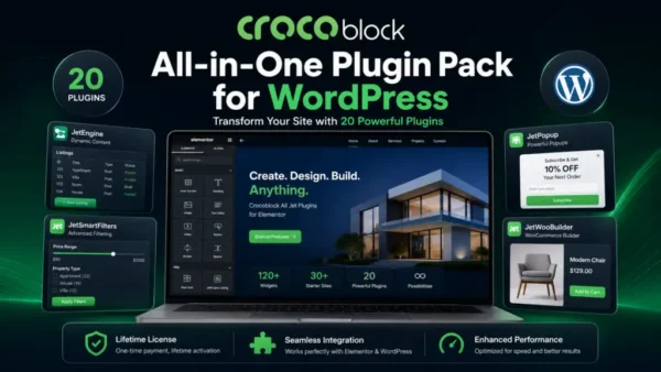 CrocoBlock with All Jet (20 Plugins) WordPress Plugin with original license key Activation for lifetime