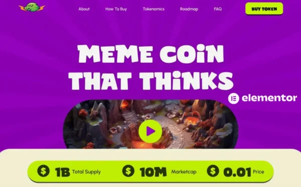 Cryptocurrency Elementor Landing Page Meme Coin