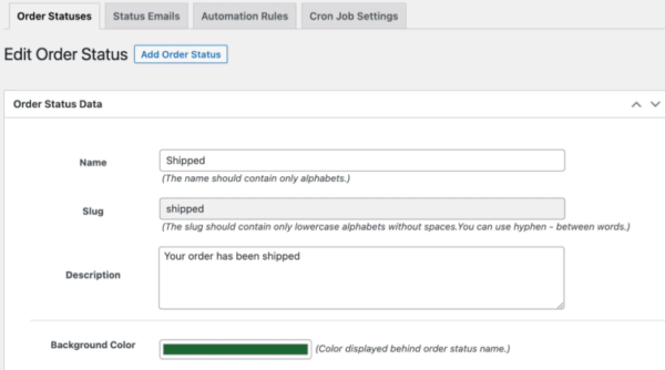 Custom Order Status 1.3.1