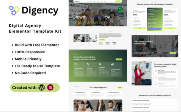 Digency Digital Marketing Agency Elementor Template Kit