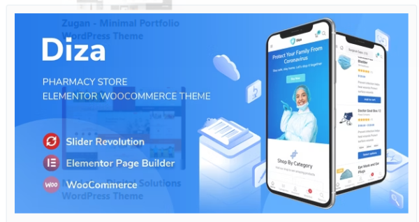 Diza Pharmacy Store Elementor WooCommerce Theme 1.3.22