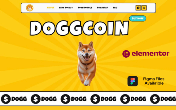Doggcoin– Crypto Meme Coin Elementor Landing Page
