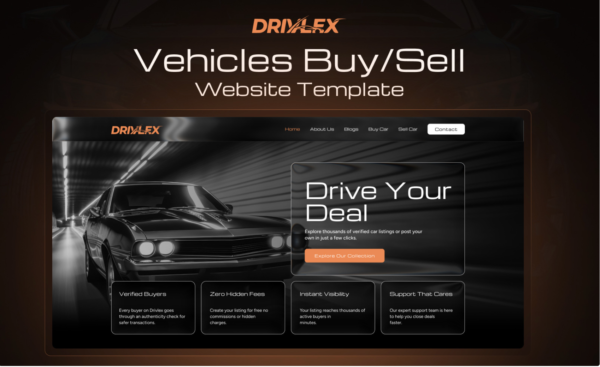 Drivlex – Vehicles Buy & Sell Elementor Website Template