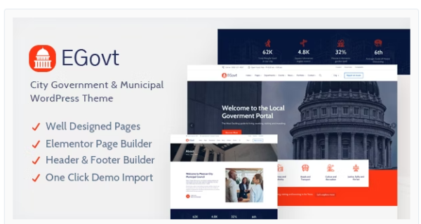 EGovt City Government WordPress Theme 1.7.3