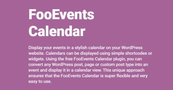 FooEvents Calendar 2.0.5