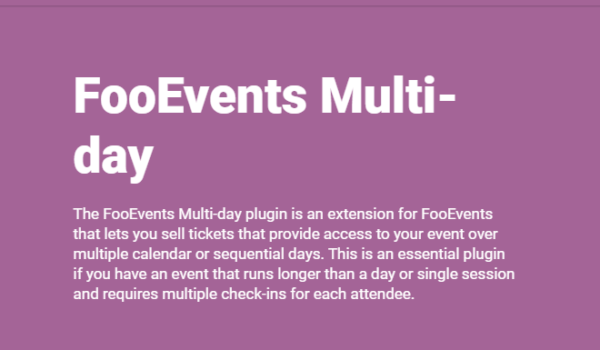 FooEvents Multi-Day 2.0.5
