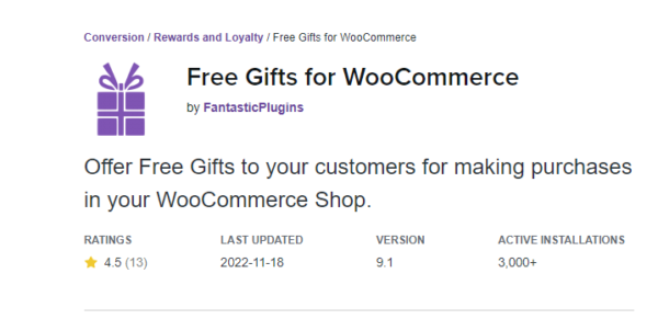 Free Gifts for WooCommerce 13.8.0