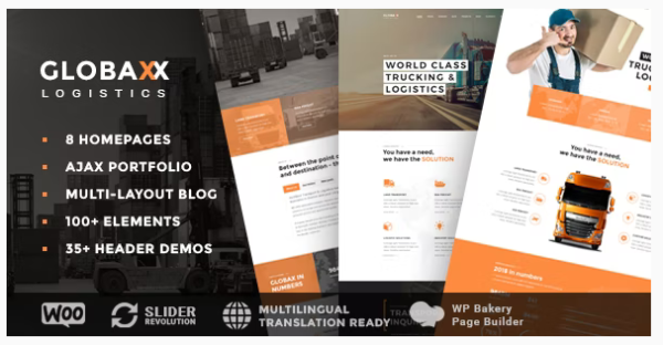 Globax Logistics WordPress Theme + Woocommerce 4.9