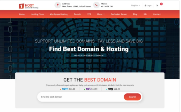Hostone Domain & Hosting Responsive Website Template