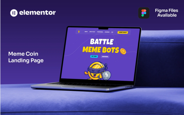 MemeBOTS– Crypto Meme Coin Elementor Landing Page