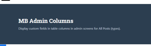 Meta Box Admin Columns  1.9.0