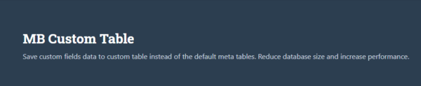 Meta Box Custom Table 2.6.0