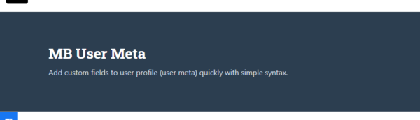 Meta Box User Meta 1.3.0