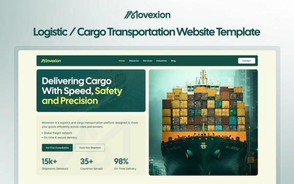Movexion Logistics Transportation Elementor Template
