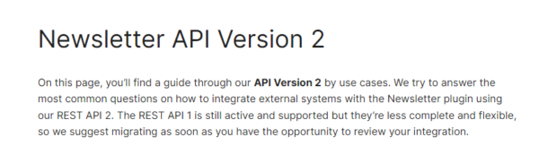 Newsletter API 2.5.8