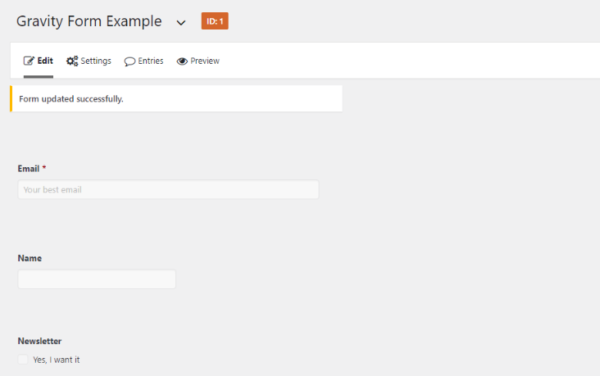 Newsletter Gravity Forms 1.2.8