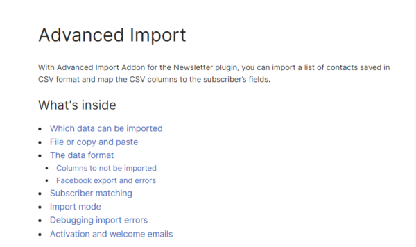 Newsletter – Advanced Import 1.6.3