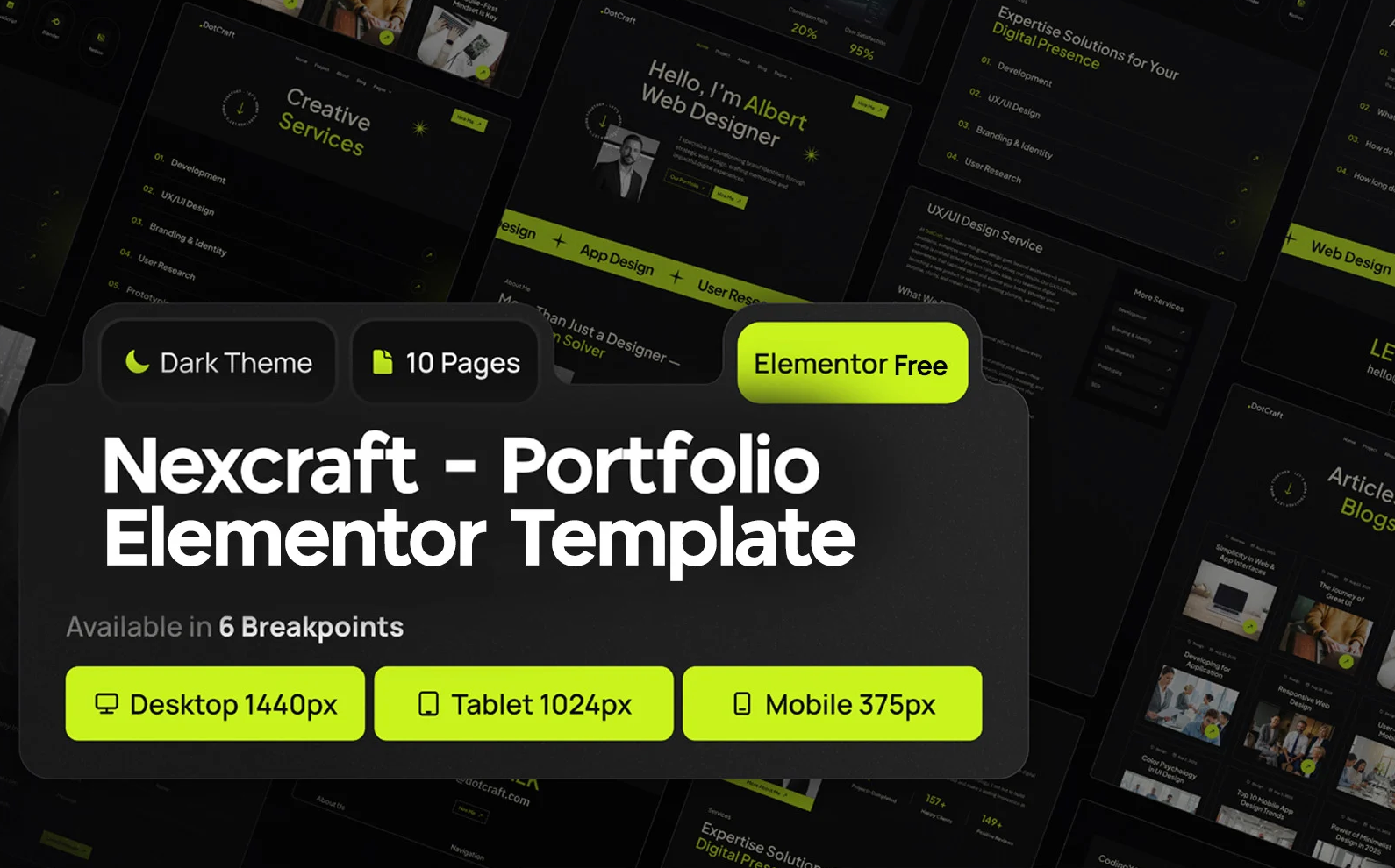 Nexcraft20–20Portfolio2020Freelancer20Elementor20Template20Kit.png Nexcraft – Portfolio & Freelancer Elementor Template Kit - Image 1
