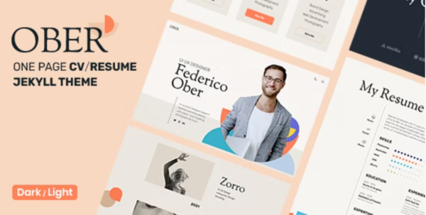 OBER Personal Portfolio & CV Resume Jekyll Theme 1.4.1