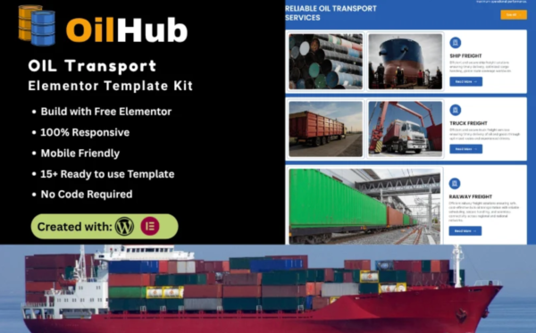 OilHub Oil Transport Elementor Template Kit
