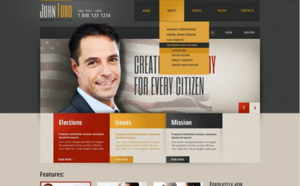 Political Candidate Responsive Website Template 1.0