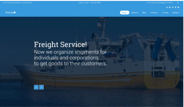 Porto Seafaring Transportation and Logistics WordPress Theme
