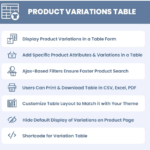 Product Variations Table for WooCommerce 1.4.0