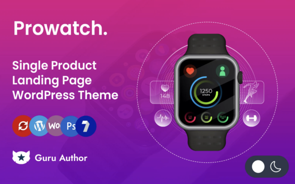 Prowatch Single Product Landing Page Elementor WordPress Responsive Theme