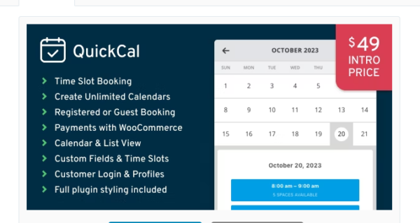 QuickCal – Appointment Booking Calendar for WordPress 1.0.24