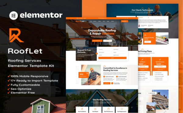 RoofLet Roofing Services Elementor Kit
