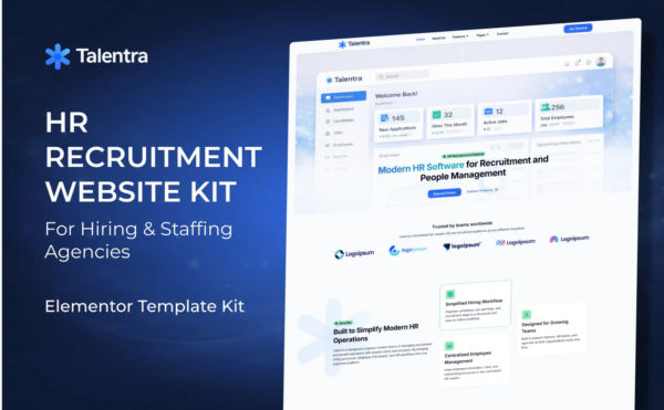Talentra HR Management & Recruitment Elementor Template Kit for Wordpress