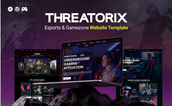 Threatorix Esports and Gamezone Elementor Template Kit