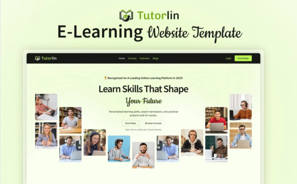 Tutorlin – Online Course & Education Elementor Template