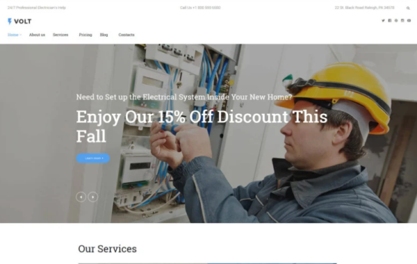 Volt Local Electrical Service WordPress Theme