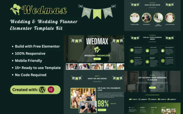 Wedmax Wedding & Wedding Planner Elementor Template Kit