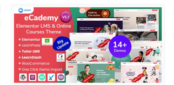 eCademy – Elementor LMS & Online Courses Theme 7.6