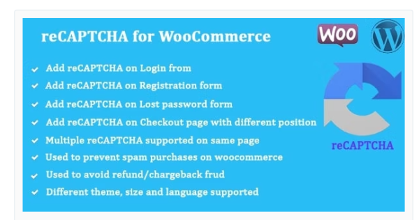 reCAPTCHA for WooCommerce  2.82